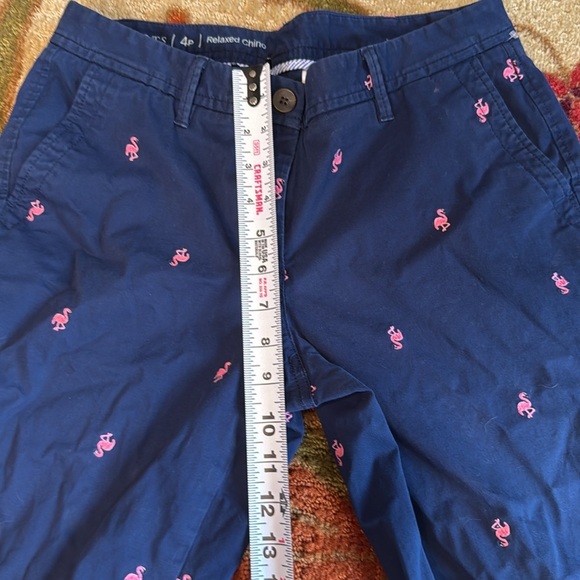Talbots Relaxed Chino Flamingo Print Ankle Pants Casual Everyday Womans 4 - Picture 6 of 12